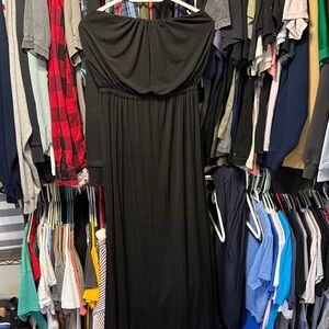 Black Strapless Dress Maxi / medium